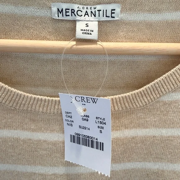 J.Crew Womens S Peyton Striped Crewneck Sweater 100% Cotton Natural Fibers NWT - Picture 2 of 6